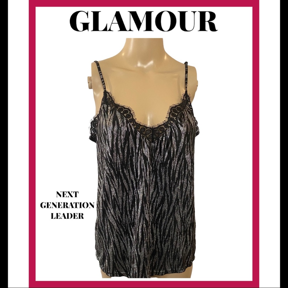 Black and silver sequin party top💫
